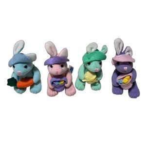 Kids of America Corp Pastel Plush Easter Bunnies 5" Set of 4